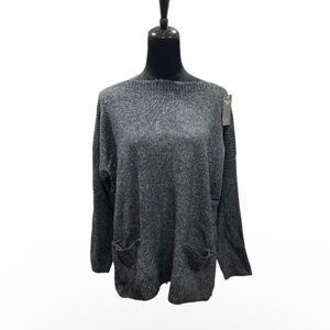 NWT Abercrombie & Fitch Women’s Charcoal Boatneck Knit Sweater L